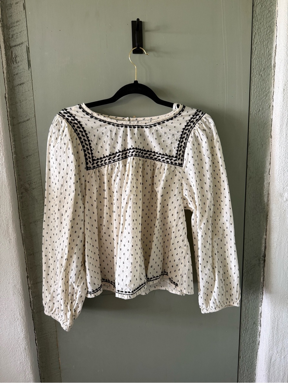 World Market White and Black Printed Women's Top